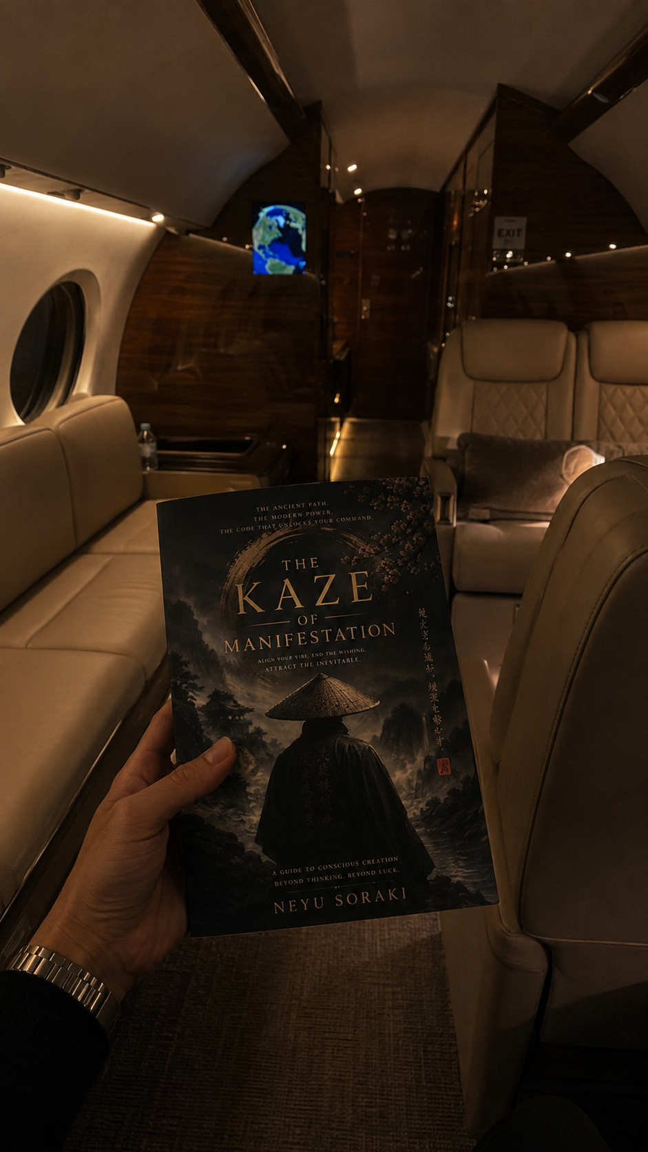 The Kaze of Manifestation inside a private jet